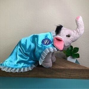 Ringling Bros Gray Baby Elephant In Blue Blanket Plush Stuffed Animal Plushie